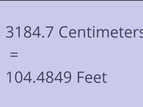 3184.7 CM TO FEET