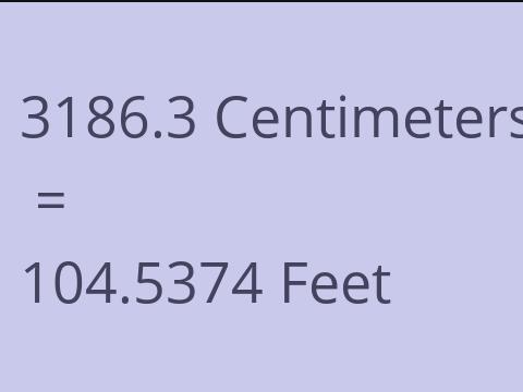 3186.3 CM TO FEET