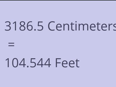 3186.5 CM TO FEET