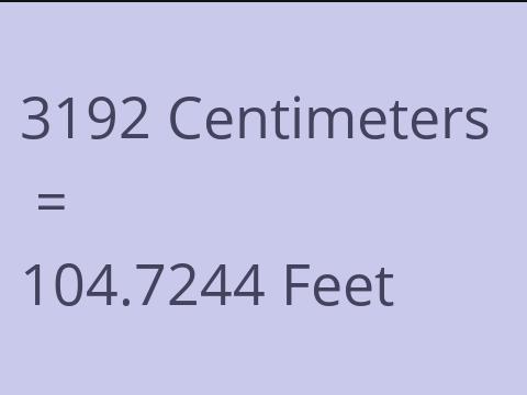 3192 CM TO FEET