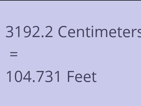 3192.2 CM TO FEET