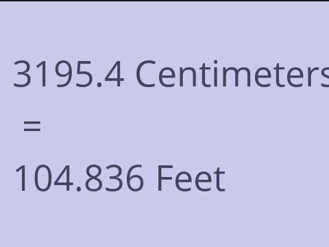 3195.4 CM TO FEET