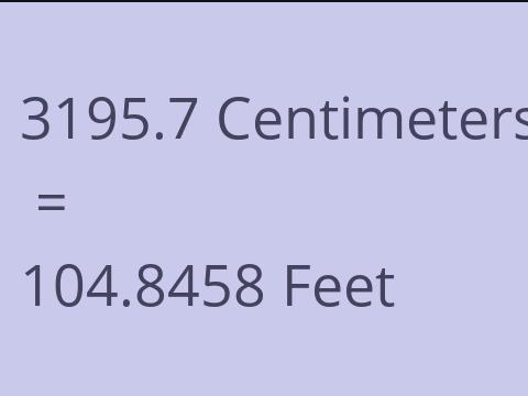 3195.7 CM TO FEET