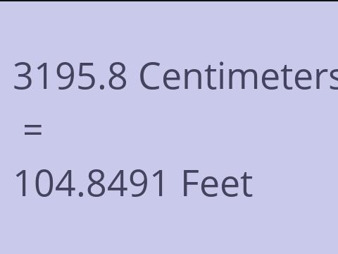 3195.8 CM TO FEET