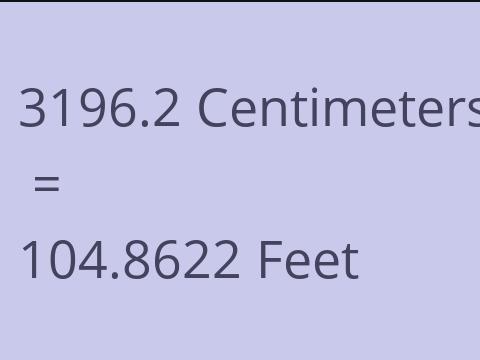 3196.2 CM TO FEET