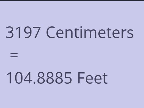 3197 CM TO FEET