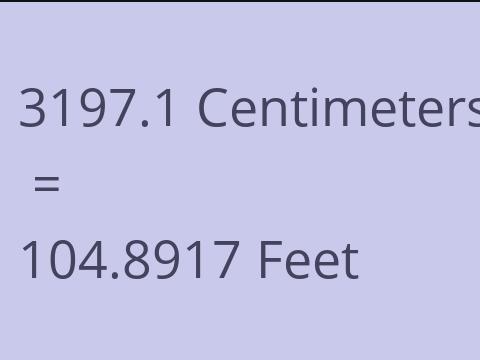 3197.1 CM TO FEET