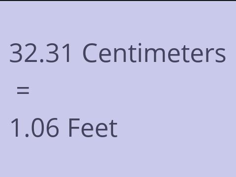 32.31 CM TO FEET