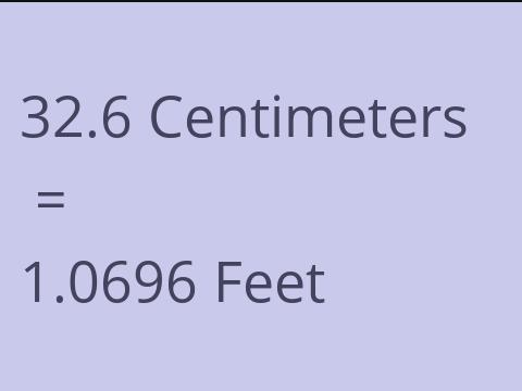 32.6 CM TO FEET