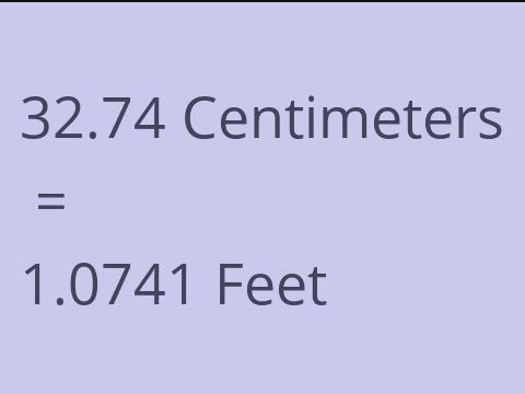 32.74 CM TO FEET