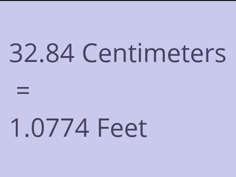 32.84 CM TO FEET