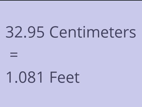 32.95 CM TO FEET