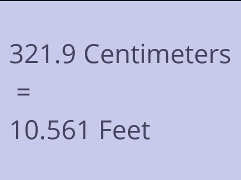 321.9 CM TO FEET