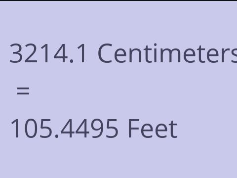 3214.1 CM TO FEET
