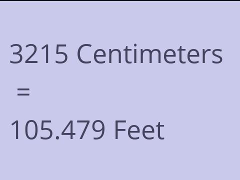 3215 CM TO FEET