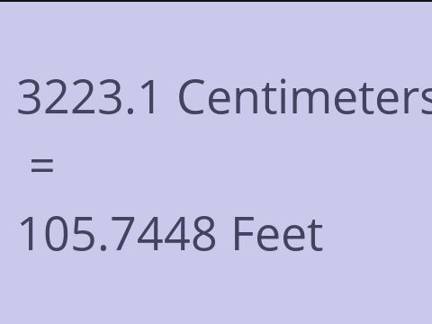 3223.1 CM TO FEET