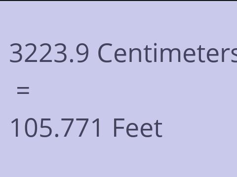 3223.9 CM TO FEET