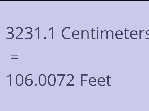 3231.1 CM TO FEET