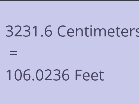 3231.6 CM TO FEET