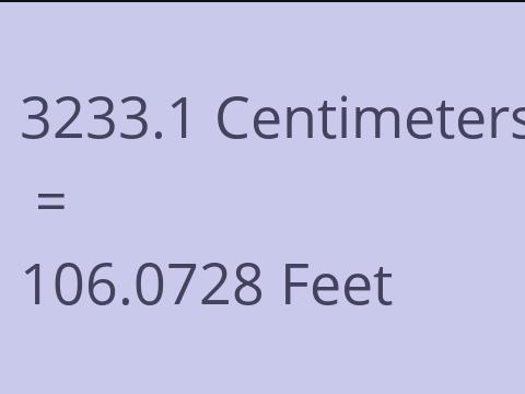 3233.1 CM TO FEET