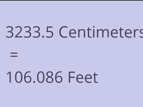 3233.5 CM TO FEET