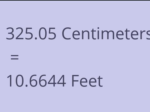 325.05 CM TO FEET