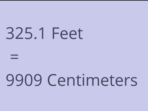 325.1 FEET TO CM