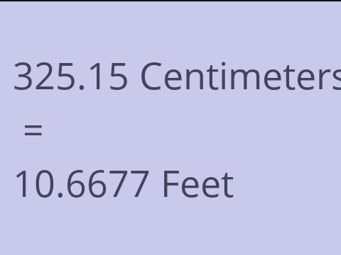 325.15 CM TO FEET