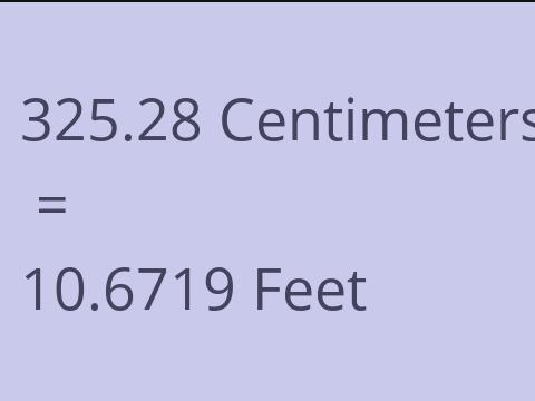 325.28 CM TO FEET