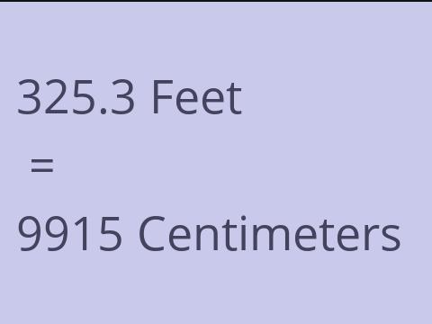 325.3 FEET TO CM