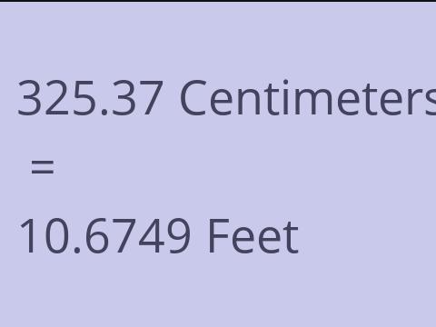 325.37 CM TO FEET