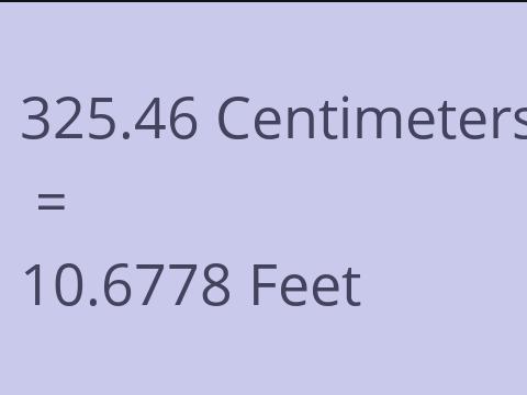 325.46 CM TO FEET