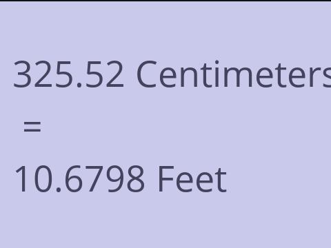 325.52 CM TO FEET