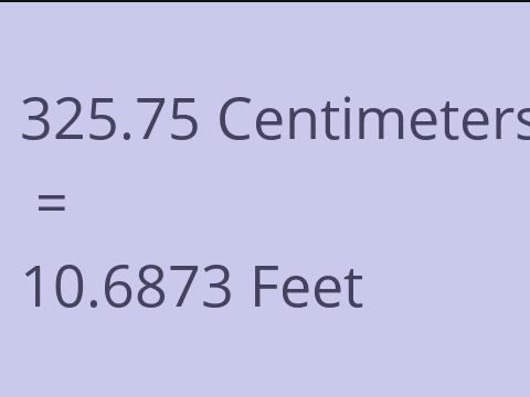 325.75 CM TO FEET