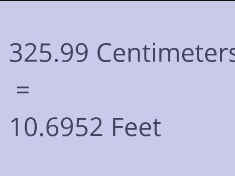 325.99 CM TO FEET