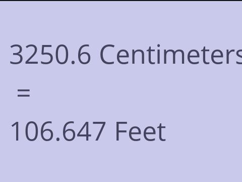 3250.6 CM TO FEET