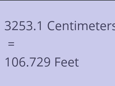 3253.1 CM TO FEET