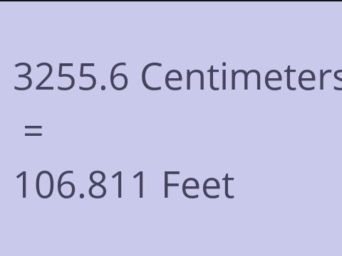 3255.6 CM TO FEET