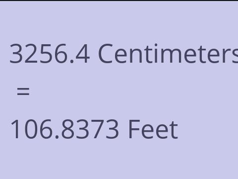 3256.4 CM TO FEET