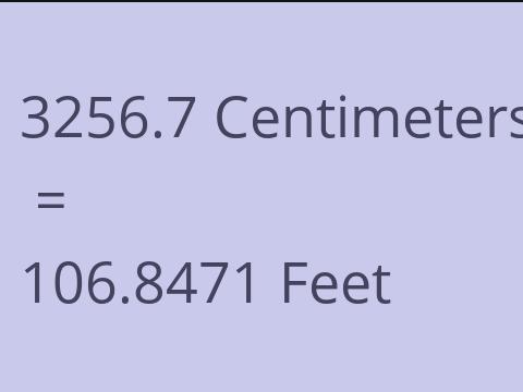 3256.7 CM TO FEET