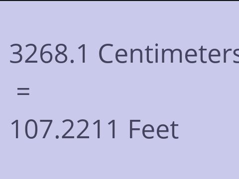 3268.1 CM TO FEET