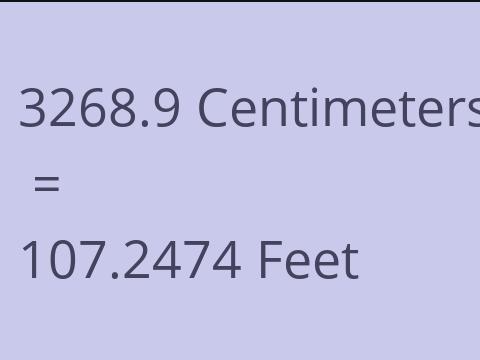 3268.9 CM TO FEET