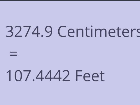 3274.9 CM TO FEET