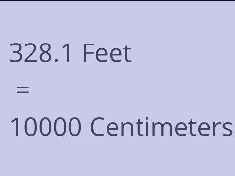 328.1 FEET TO CM