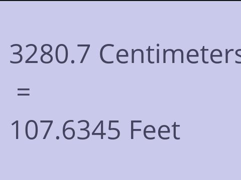 3280.7 CM TO FEET
