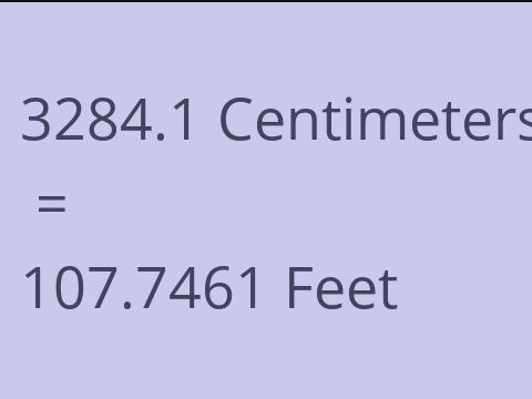3284.1 CM TO FEET