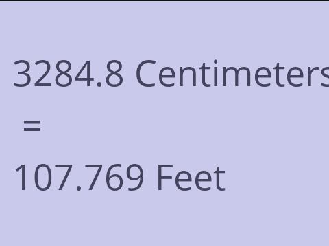3284.8 CM TO FEET
