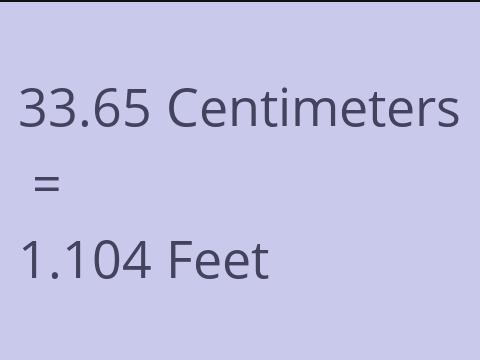 33.65 CM TO FEET