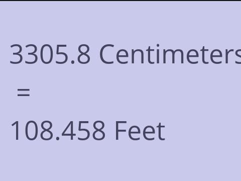3305.8 CM TO FEET