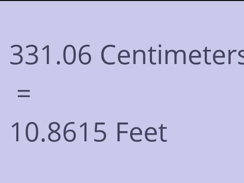 331.06 CM TO FEET